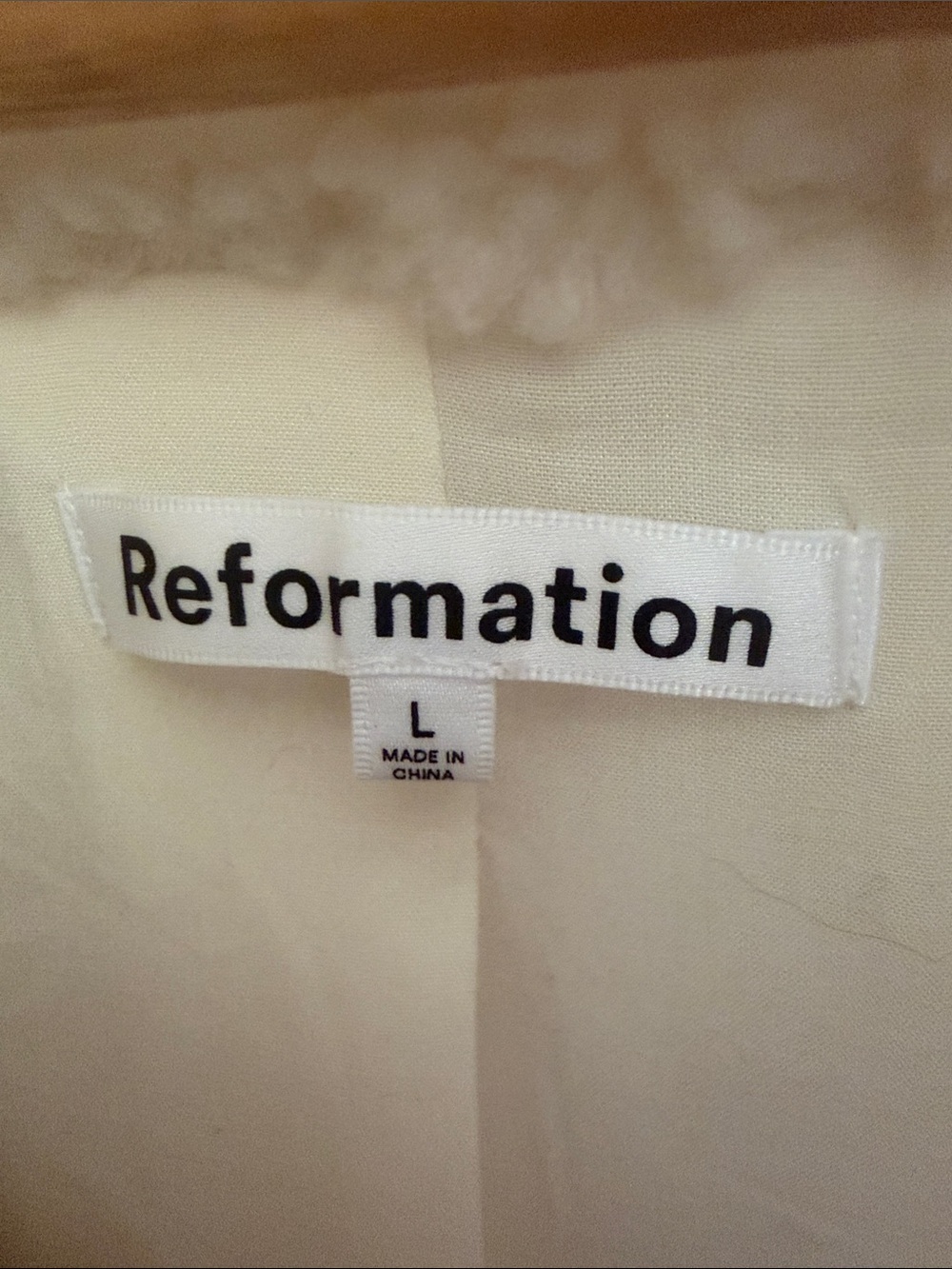 Reformation Cream Sherpa Teddy Long Coat Oversized L - Picture 4 of 6